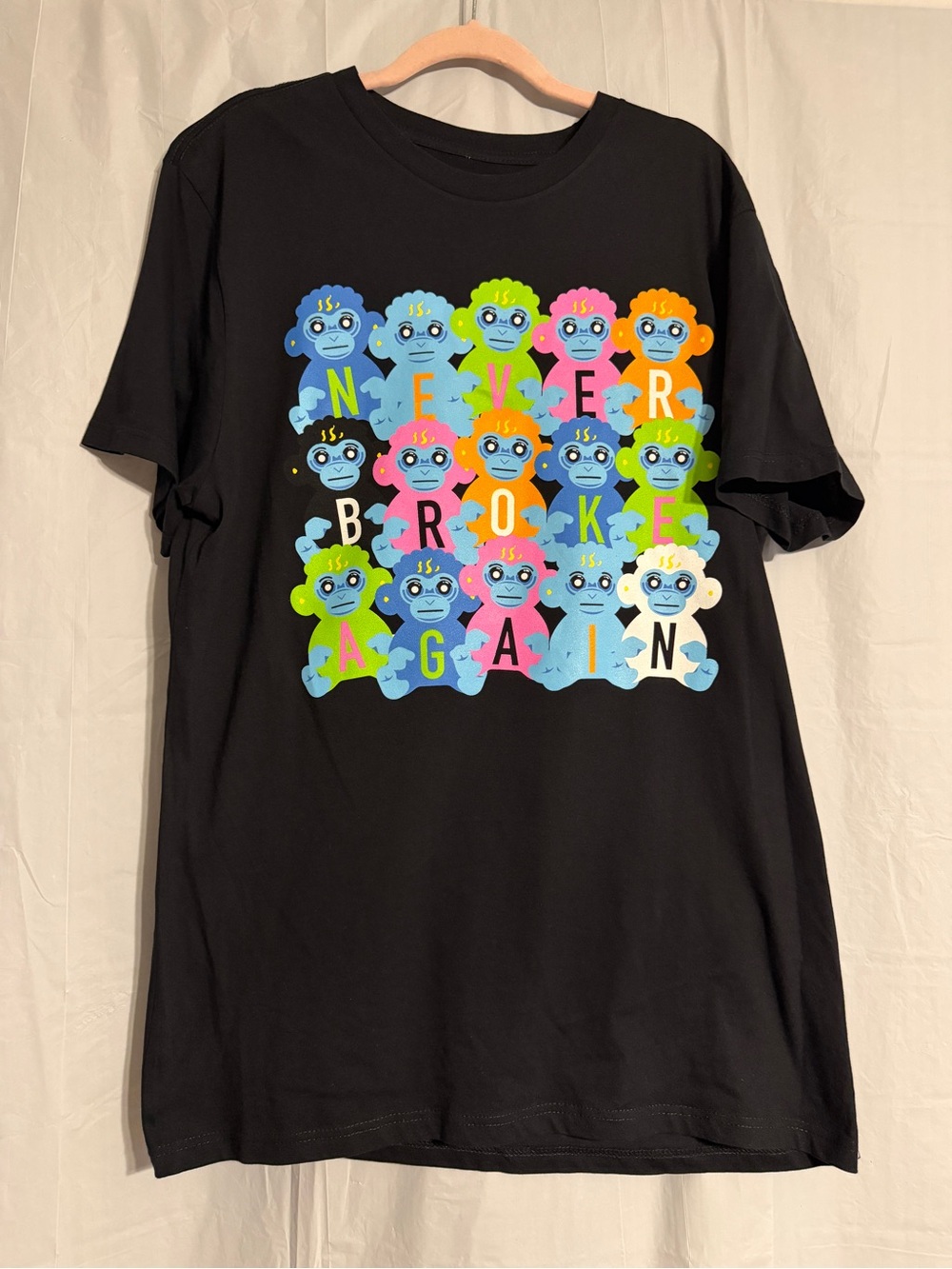 Never Broke Again NBA YoungBoy Monkey Graphic T Shirt XL Black Streetwear